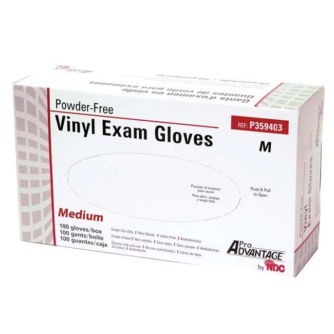 Gloves Exam Vinyl P-F Proadvantage Medium (100/B .. .  .  